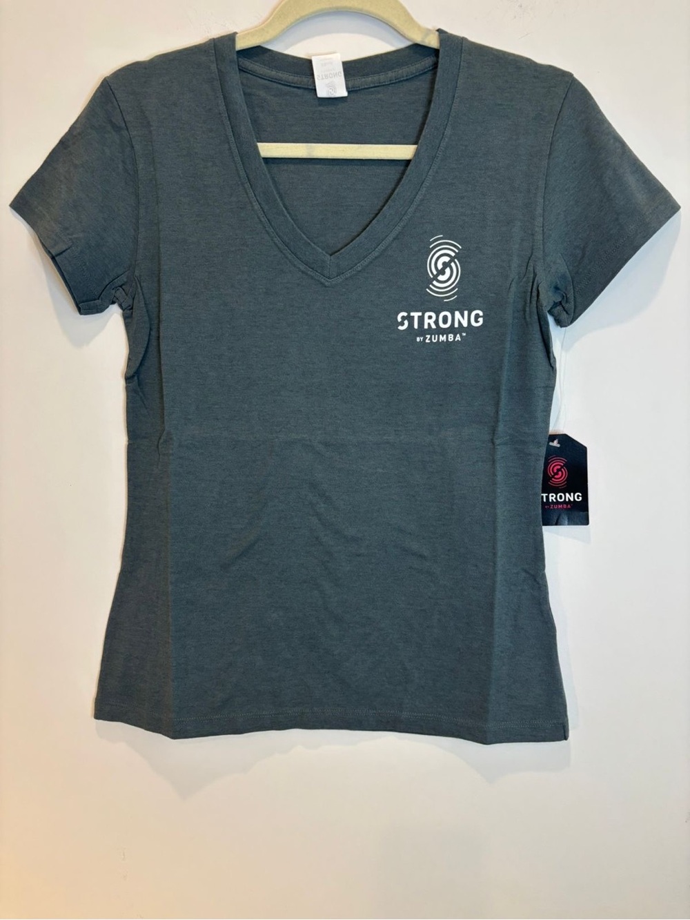 Strong by Zumba Instructor V-Neck Tee Dark Gray XL/XXL - Women’s -